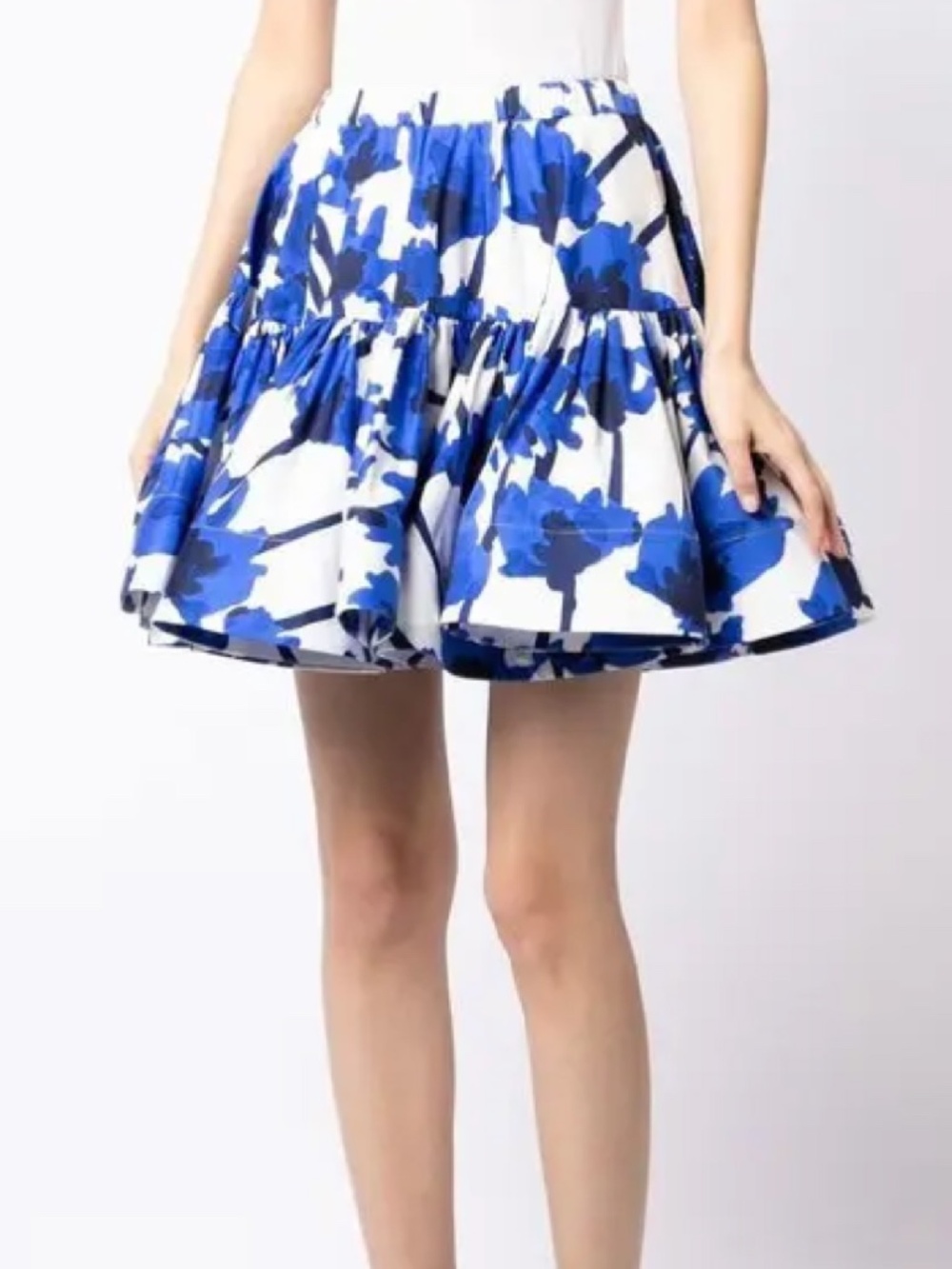 JASON WU PRINTED MINI RUFFLE SKIRT W ELASTIC BAND